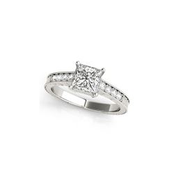 0.95 ctw Certified VS/SI Princess Diamond Antique Ring 18K White Gold