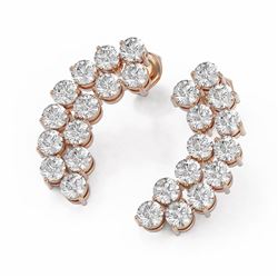 3.38 ctw Diamond Designer Earrings 18K Rose Gold