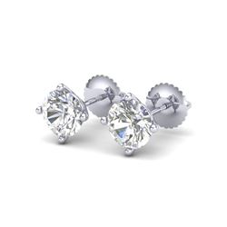 2 ctw VS/SI Diamond Solitaire Art Deco Stud Earrings 18K White Gold
