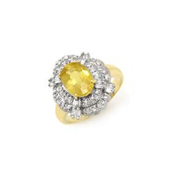 3.05 ctw Yellow Sapphire & Diamond Ring 14K Yellow Gold