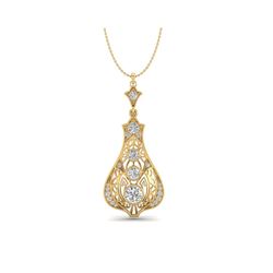 1.75 ctw VS/SI Diamond Art Deco Stud Necklace 18K Yellow Gold