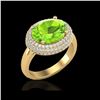 Image 1 : 4.50 ctw Peridot & Micro Pave VS/SI Diamond Ring 18K Yellow Gold