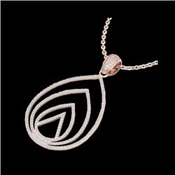 1.25 ctw Micro Pave VS/SI Diamond Designer Necklace 14K Rose Gold