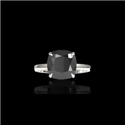 6 ctw Black Diamond Designer Engagement Ring 18K White Gold