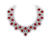 Image 1 : 81 ctw Designer Ruby & VS Diamond Necklace 18K White Gold