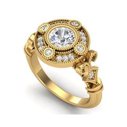 1.12 ctw VS/SI Diamond Solitaire Art Deco Ring 18K Yellow Gold