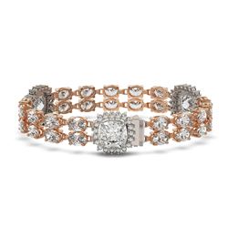 15.7 ctw Cushion & Oval Diamond Bracelet 18K Rose Gold