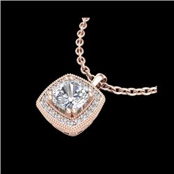 1.25 ctw Cushion VS/SI Diamond Art Deco Necklace 18K Rose Gold