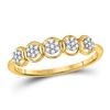 Image 1 : 10kt Yellow Gold Round Diamond Cluster Ring 1/10 Cttw