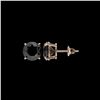 Image 2 : 3.70 ctw Fancy Black Diamond Solitaire Stud Earrings 10K Rose Gold