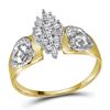 Image 1 : Yellow-tone Sterling Silver Round Diamond Heart Mom Cluster Ring 1/8 Cttw