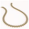 Image 2 : 21.69 ctw Cushion Cut Diamond Micro Pave Necklace 18K Yellow Gold