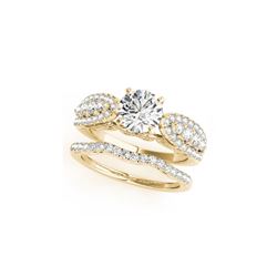 1.96 ctw Certified VS/SI Diamond 2pc Wedding Set 14K Yellow Gold