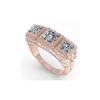 Image 2 : 2 ctw Past Present Future Princess Diamond Ring 18K Rose Gold