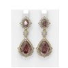 Image 1 : 28.56 ctw Morganite & Diamond Earrings 18K Yellow Gold