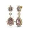 Image 2 : 28.56 ctw Morganite & Diamond Earrings 18K Yellow Gold