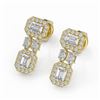 Image 1 : 2 ctw Emerald and Marquise Cut Diamond Earrings 18K Yellow Gold
