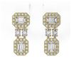 Image 2 : 2 ctw Emerald and Marquise Cut Diamond Earrings 18K Yellow Gold