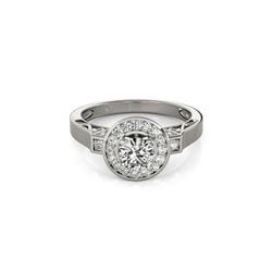 1.25 ctw Certified VS/SI Diamond Halo Ring 18K White Gold
