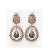 Image 1 : 3 ctw Diamond and Pearl Earrings 18K Rose Gold