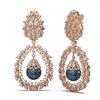Image 2 : 3 ctw Diamond and Pearl Earrings 18K Rose Gold
