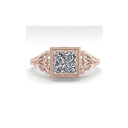 1.0 ctw VS/SI Princess Diamond Engagement Ring 18K Rose Gold