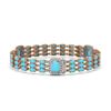Image 2 : 20.55 ctw Turquoise & Diamond Bracelet 14K Rose Gold