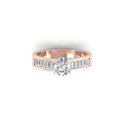 1.75 ctw Certified VS/SI Diamond Art Deco Ring 18K Rose Gold