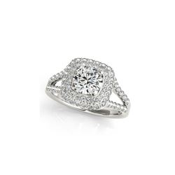 1.35 ctw Certified VS/SI Diamond Halo Ring 18K White Gold