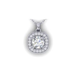 1.02 ctw Certified VS/SI Diamond Stud Micro Necklace 14K White Gold