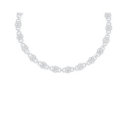 25 ctw Certified SI/I Diamond Halo Necklace 18K White Gold