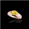Image 1 : 1 ctw Certified SI/I Fancy Intense Yellow Diamond Ring 10K Rose Gold