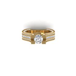 4.5 ctw Certified VS/SI Diamond Art Deco Micro Ring 18K Yellow Gold