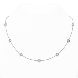 6.75 ctw Diamond Station Necklace 18K White Gold