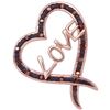 Image 1 : 10kt Rose Gold Round Red Color Enhanced Diamond Heart Pendant 1/20 Cttw