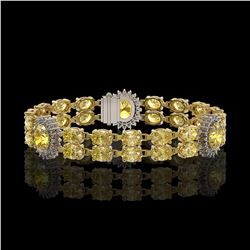 15.74 ctw Citrine & Diamond Bracelet 14K Yellow Gold
