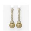 Image 1 : 2.75 ctw Diamond and Pearl Earrings 18K Yellow Gold