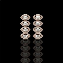 3.84 ctw Marquise Cut Diamond Micro Pave Earrings 18K Rose Gold