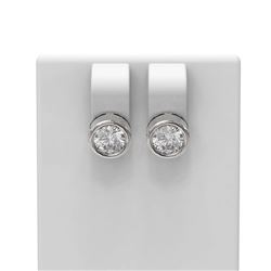 4 ctw Diamond Earrings 18K White Gold