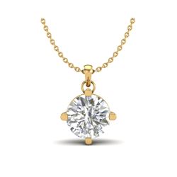 1 ctw VS/SI Diamond Solitaire Art Deco Stud Necklace 18K Yellow Gold