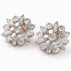 6.3 ctw Marquise Cut Diamond Designer Earrings 18K Rose Gold