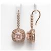Image 2 : 11.6 ctw Morganite & Diamond Victorian Earrings 14K Rose Gold