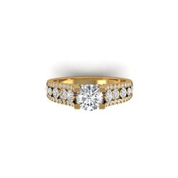2.55 ctw Certified VS/SI Diamond Art Deco Micro Ring 14K Yellow Gold