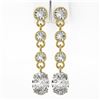 Image 2 : 3 ctw Oval Cut Diamond Designer Earrings 18K Yellow Gold