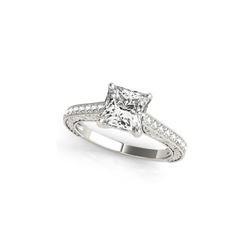 1.3 ctw Certified VS/SI Princess Diamond Ring 18K White Gold