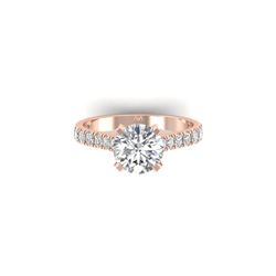 2.4 ctw Certified VS/SI Diamond Solitaire Art Deco Ring 14K Rose Gold