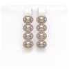 Image 1 : 5.92 ctw Oval Cut Diamond Micro Pave Earrings 18K Rose Gold
