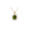 Image 1 : 3.55 ctw Green Tourmaline & Diamond Necklace 10K Yellow Gold
