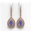 Image 1 : 8.95 ctw Tanzanite & Diamond Victorian Earrings 14K Rose Gold