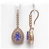 Image 2 : 8.95 ctw Tanzanite & Diamond Victorian Earrings 14K Rose Gold